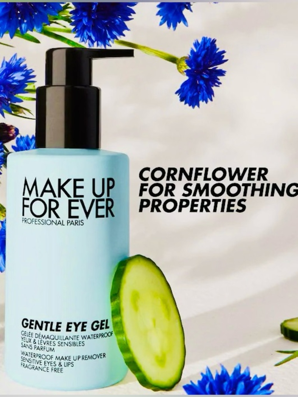 MAKE UP FOR EVER Gentle Eye Gel Waterproof Eye/Lip Makeup Remover New! Full Size